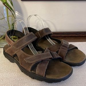 Timberland Mens Leather Two Strap Sandals, Size 11 Brown Hiking Outdoor Dad